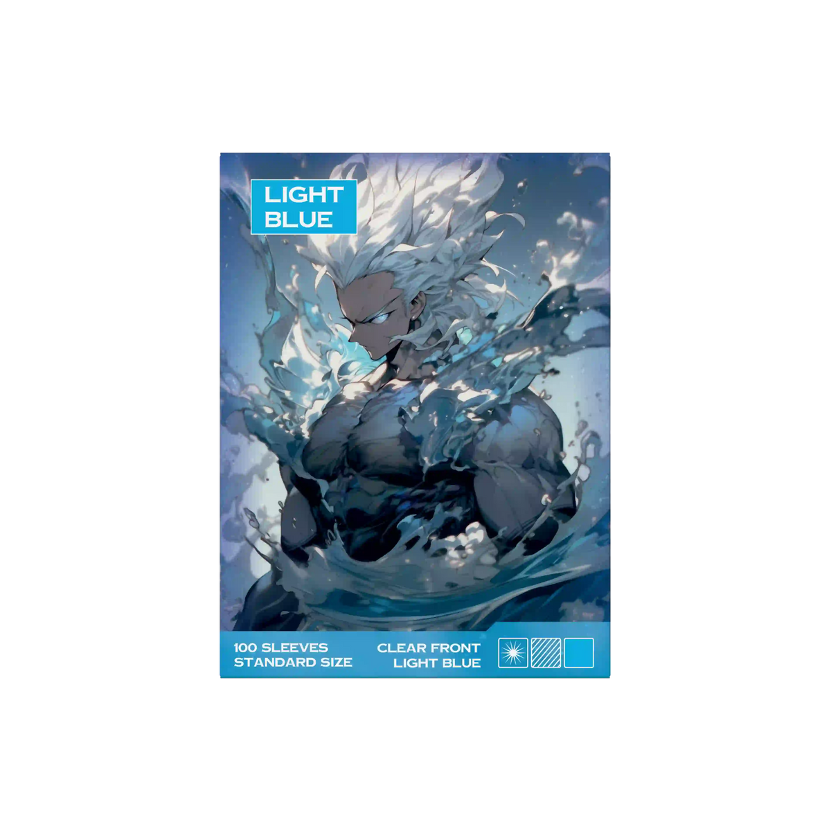 Hell blau light blue Sammelkartenhüllen 100 Stück Verpackung, Trading Card Sleeves Standard Size für alle TCG Kartenspiele wie Pokémon, MTG, Lorcana
