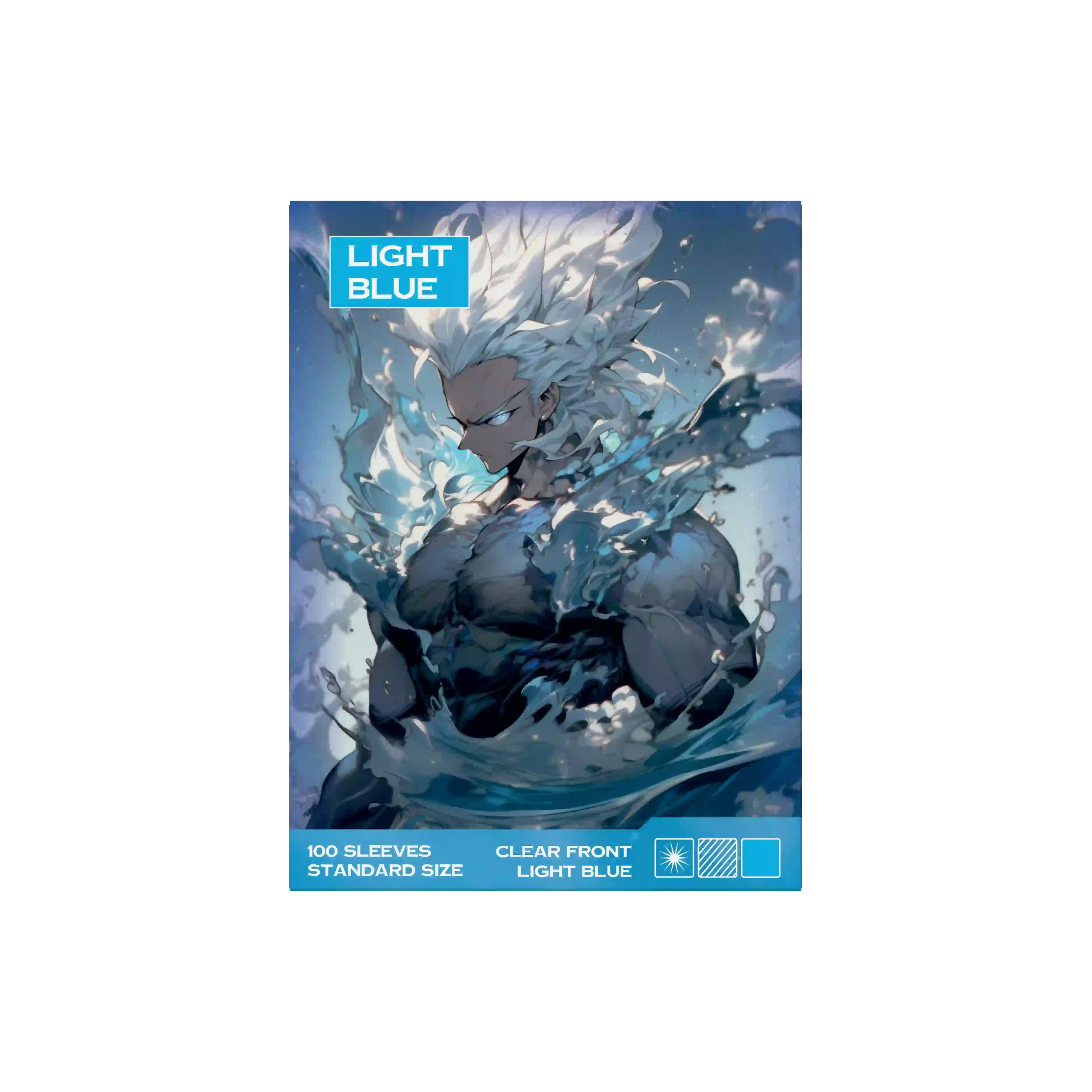 Hell blau light blue Sammelkartenhüllen 100 Stück Verpackung, Trading Card Sleeves Standard Size für alle TCG Kartenspiele wie Pokémon, MTG, Lorcana