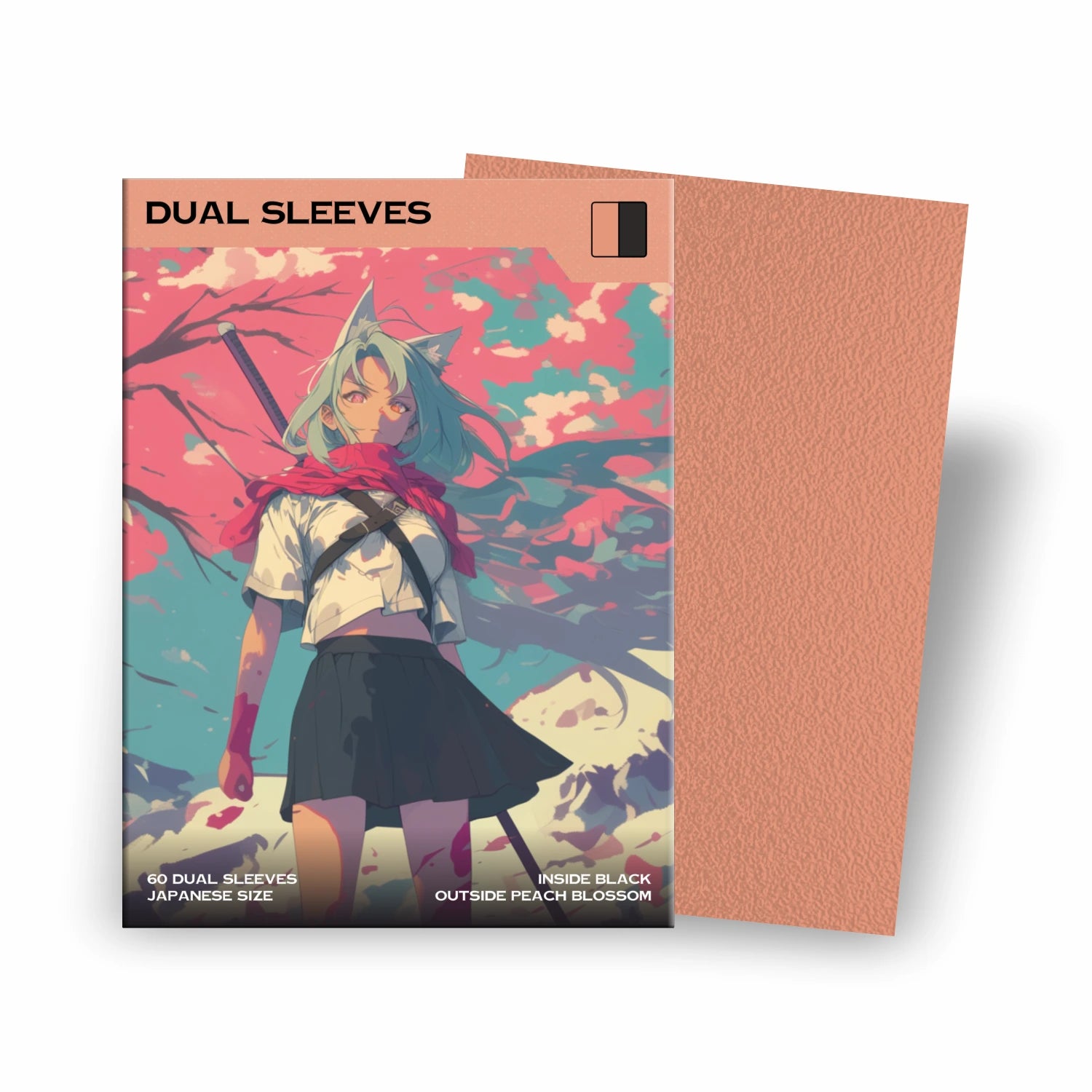 Japanese Size Dual Sleeves Pink für Yu-Gi-Oh! – matte, blickdichte Kartenhüllen mit schwarzer Innenseite, 100% turniersicher