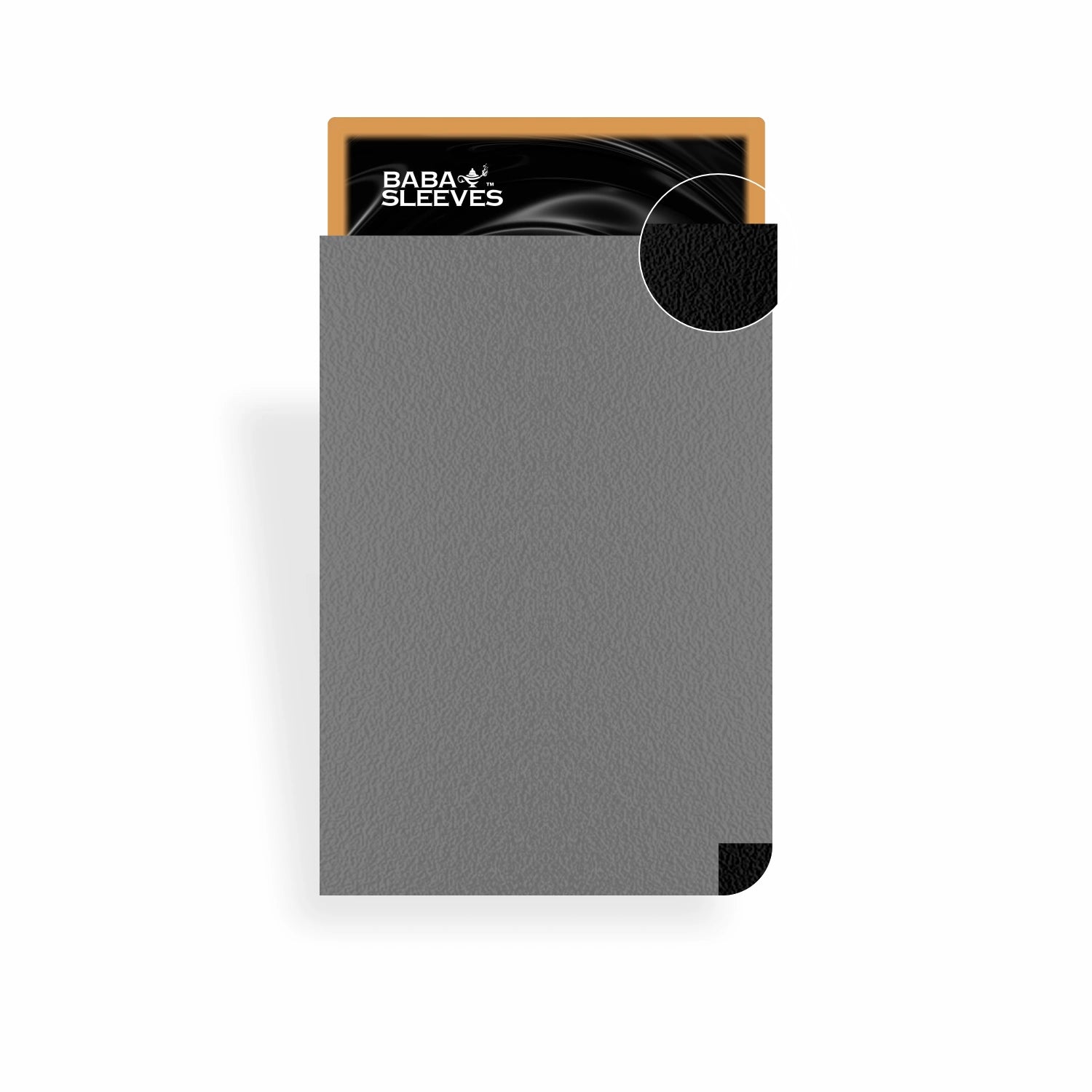   Nahaufnahme Graue Dual Sleeves Japanese Size – Yu-Gi-Oh! Kartenhüllen mit schwarzer Innenseite für maximalen Kartenschutz