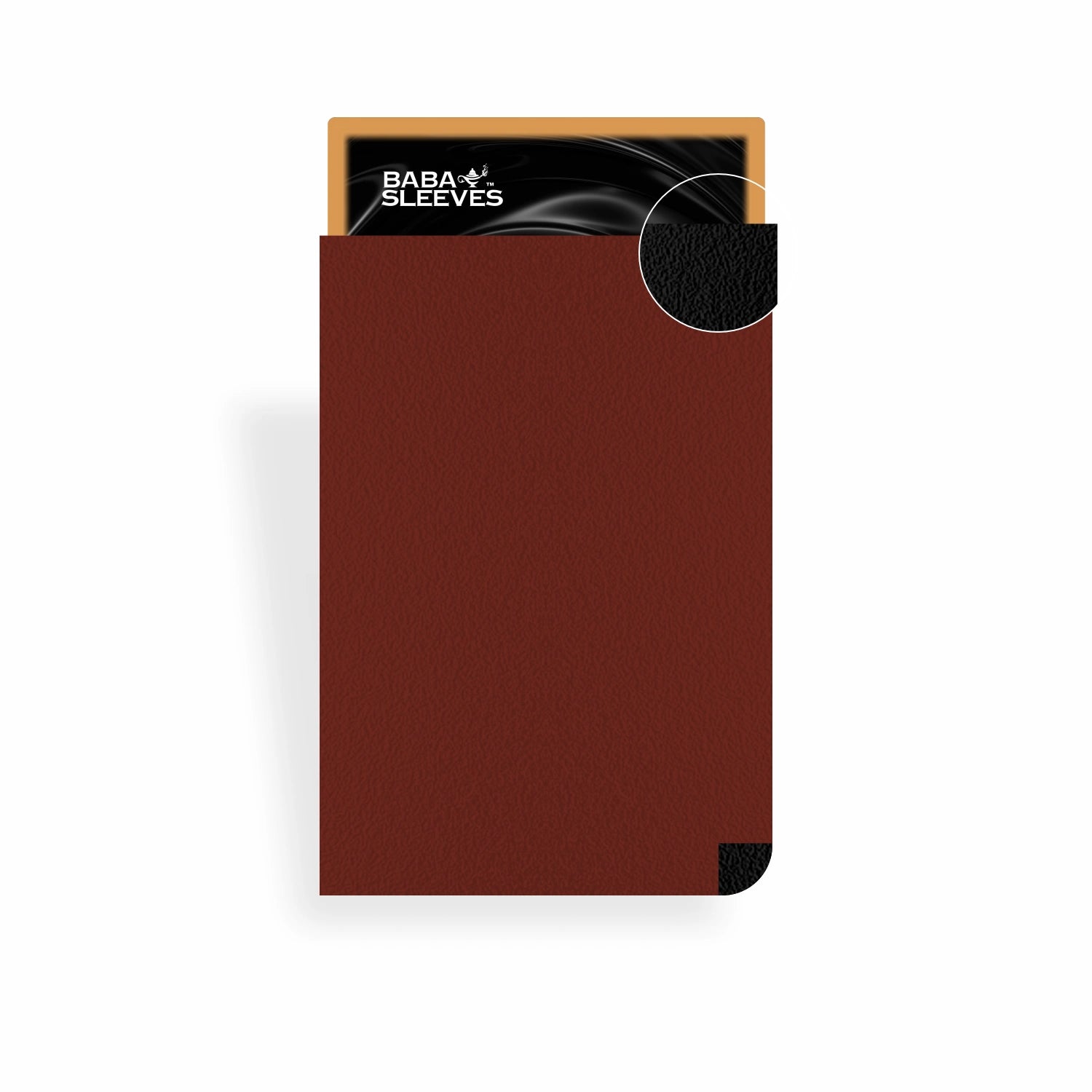 Nahaufnahme bordeaux rote Dual Sleeves Japanese Size – Yu-Gi-Oh! Kartenhüllen mit schwarzer Innenseite für maximalen Kartenschutz