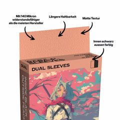 Pinke Yu-Gi-Oh! Dual Sleeves japanische Größe – 100% blickdicht, innen schwarz, Premium TCG Kartenhüllen für Turnierspieler