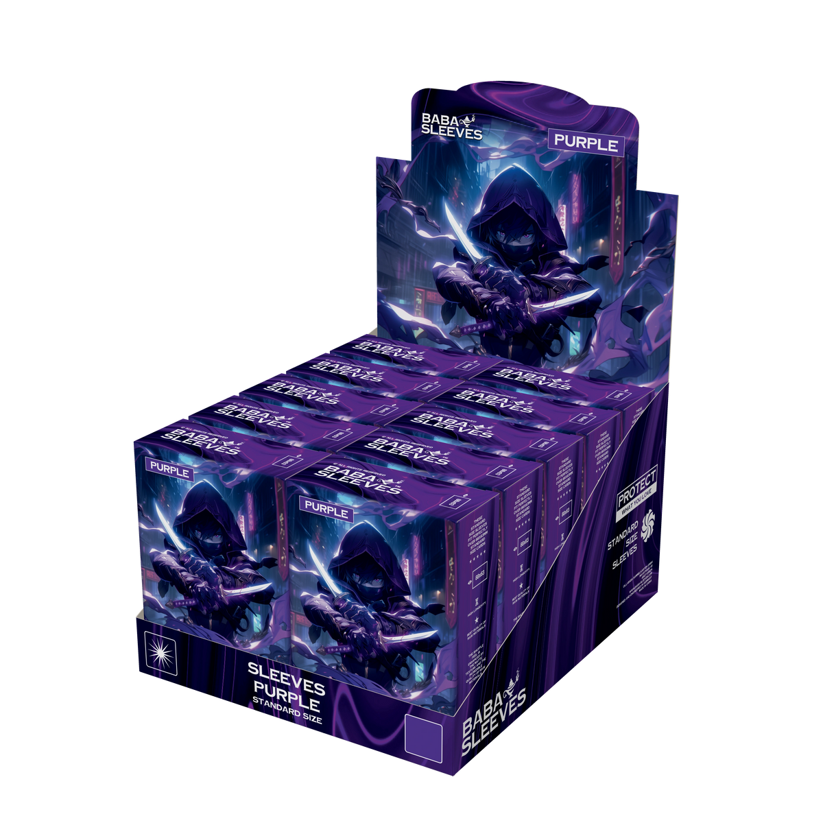 Baba Sleeves Matte Purple – 100 Standard Size Lila Hüllen für Pokémon, MTG, One Piece & Riftbound (66×91 mm)
