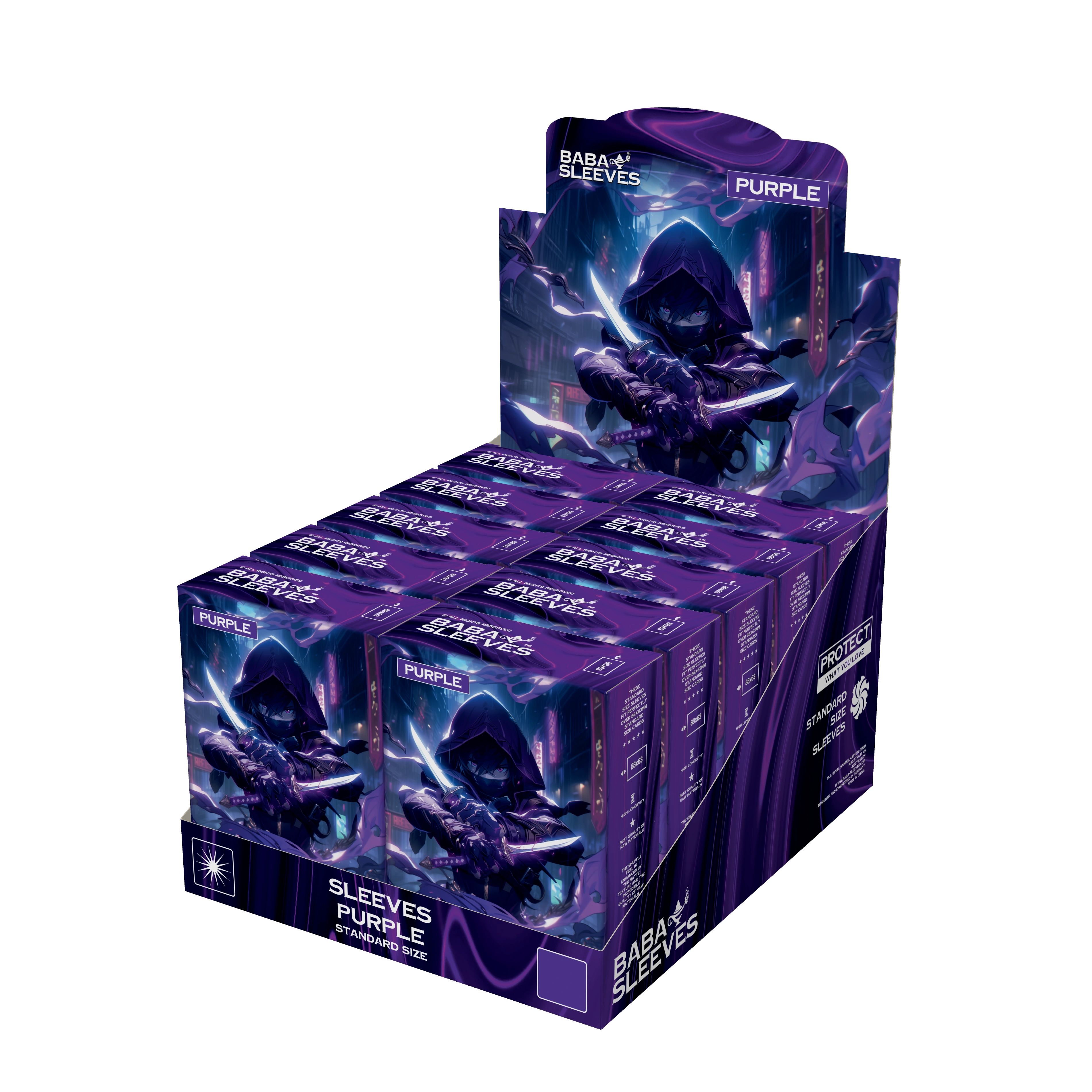 Baba Sleeves Matte Purple – 100 Standard Size Lila Hüllen für Pokémon, MTG, One Piece & Riftbound (66×91 mm)