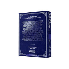 Rückseite der Verpackung marineblaue Yu-Gi-Oh Sleeves 60 Stück Japanese Size mit Produktinfo