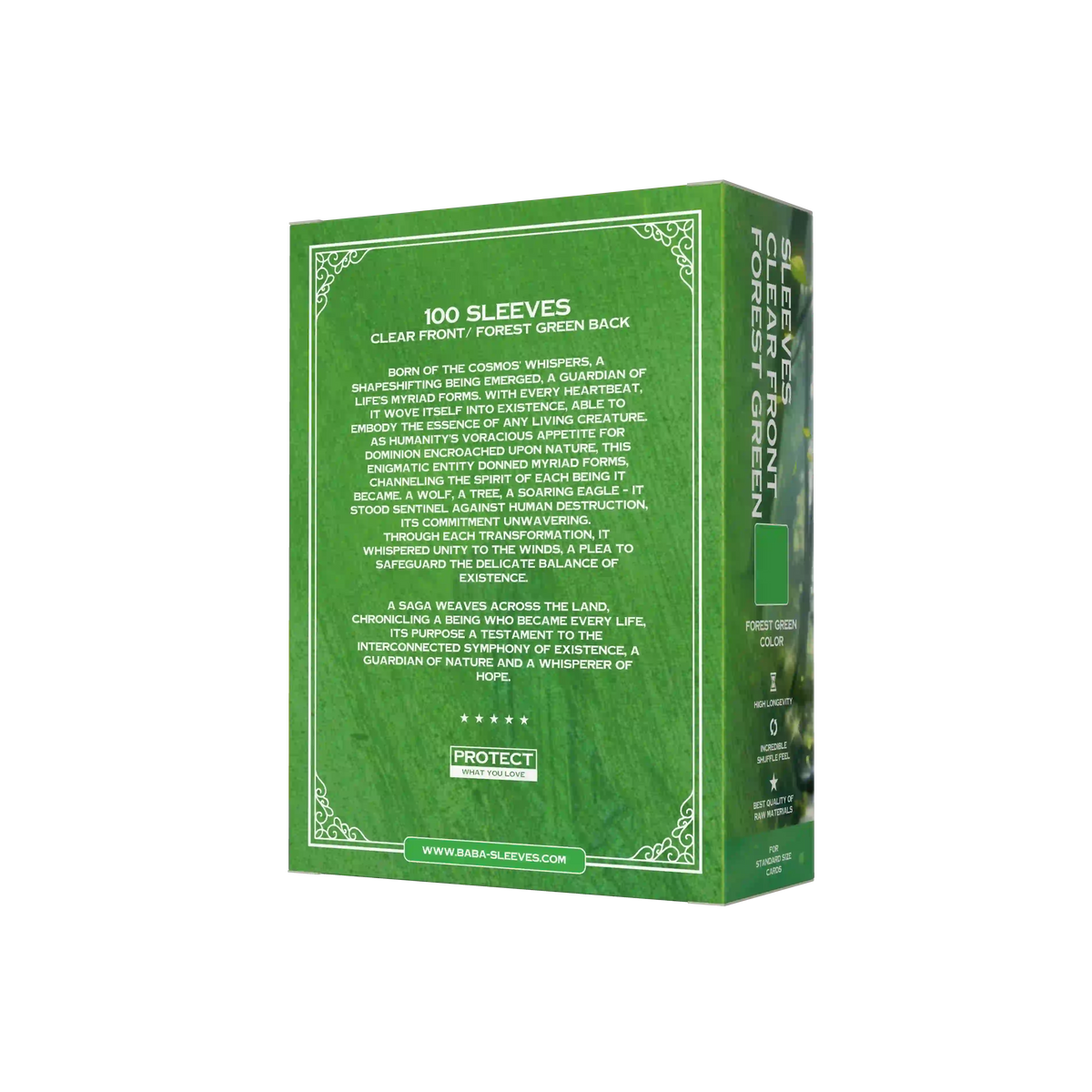 Rückseite grüne Kartenhüllen Verpackung, blickdichte Standard Size Sleeves 100 Stück für Sammelkartenspiele wie Magic the Gathering und Pokémon