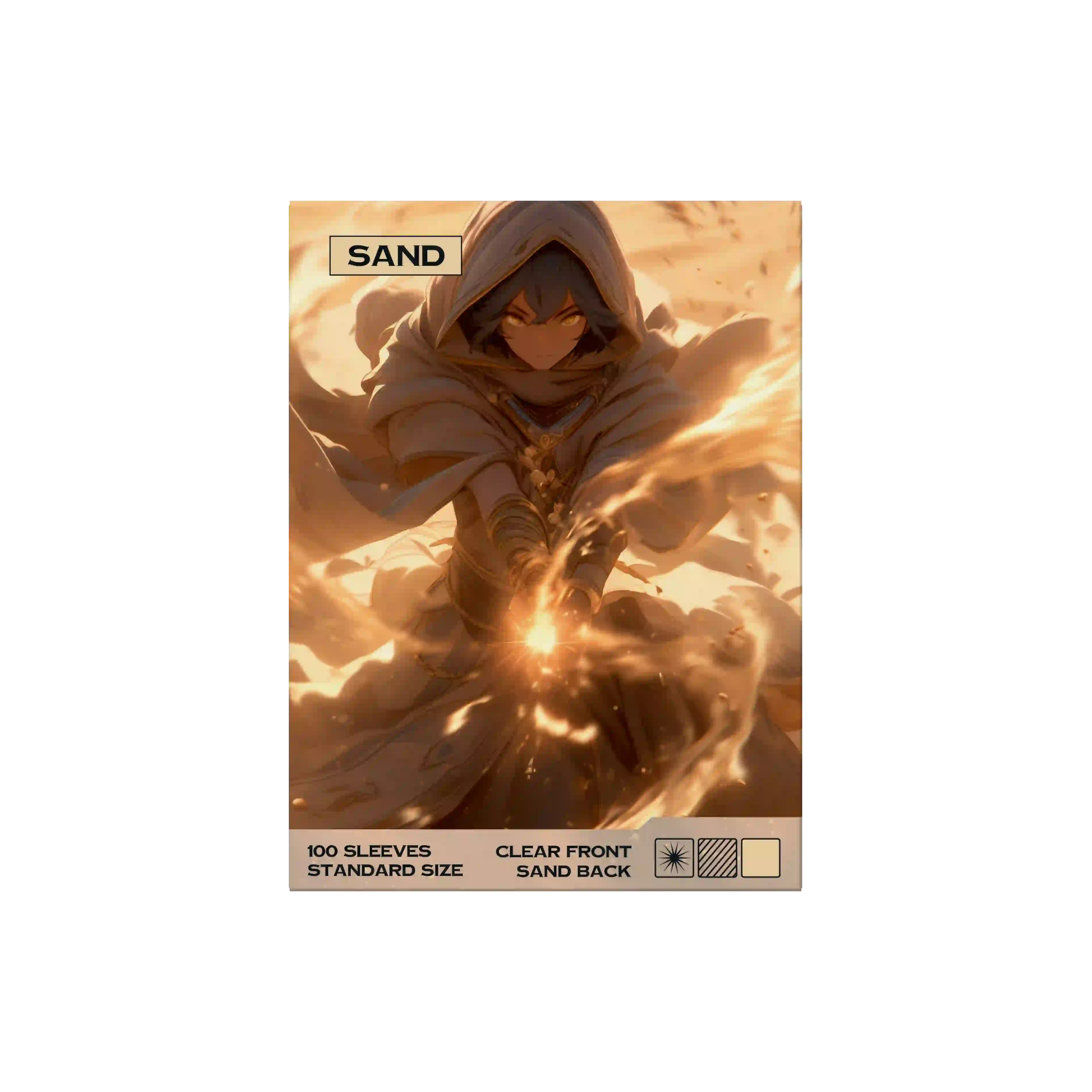 Sand Beige Sammelkartenhüllen 100 Stück Verpackung, Trading Card Sleeves Standard Size für alle TCG Kartenspiele wie Pokémon, MTG, Lorcana