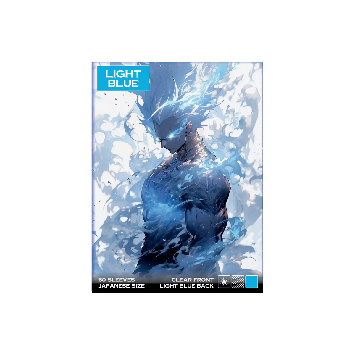 Verpackung Frontansicht hell blaue light blue Yu-Gi-Oh Kartenhüllen Japanese Size 60 Stück