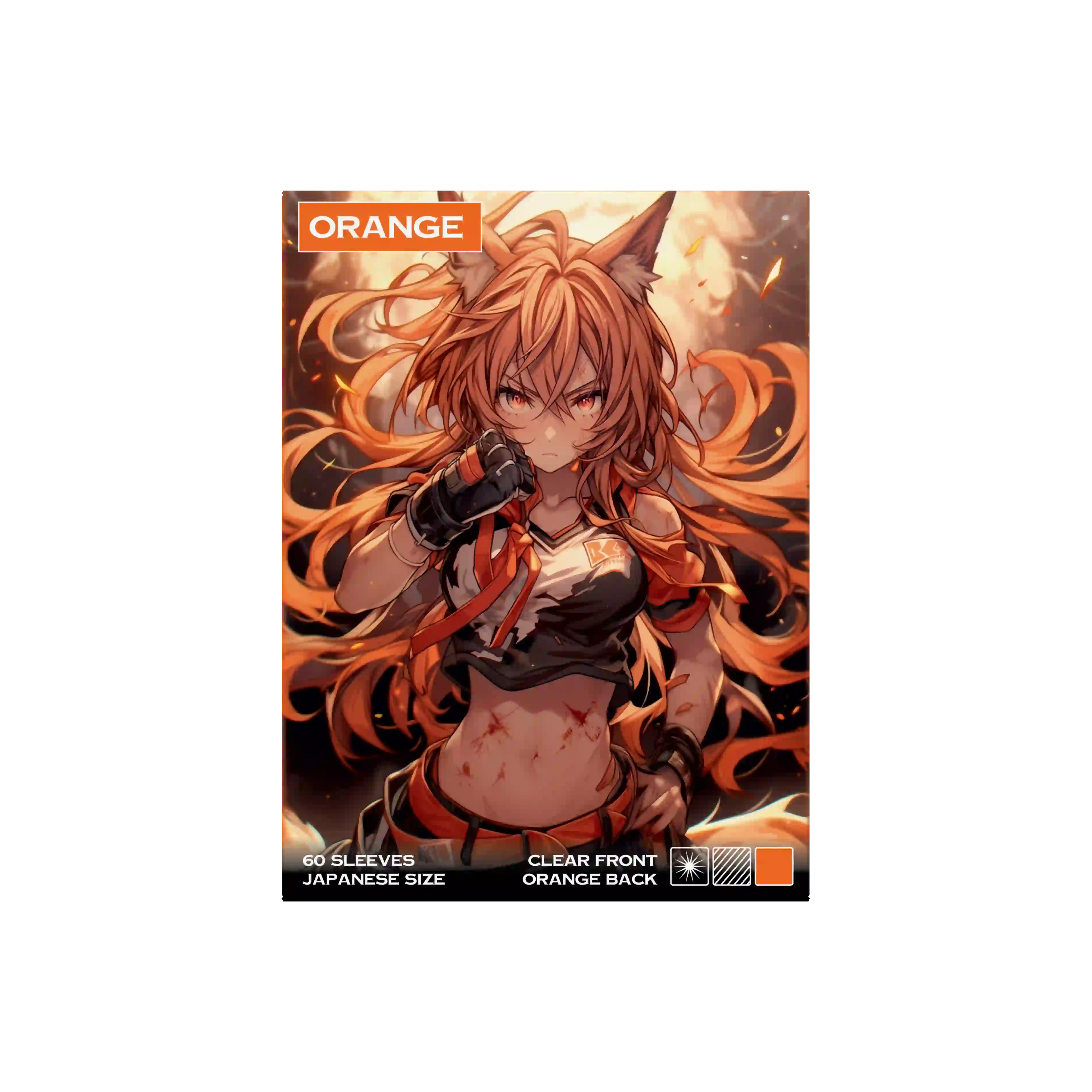 Verpackung Frontansicht orange  Yu-Gi-Oh Kartenhüllen Japanese Size 60 Stück