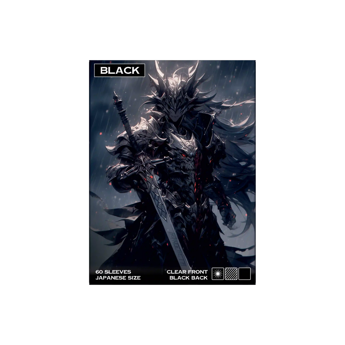Verpackung Frontansicht schwarze black Yu-Gi-Oh Kartenhüllen Japanese Size 60 Stück