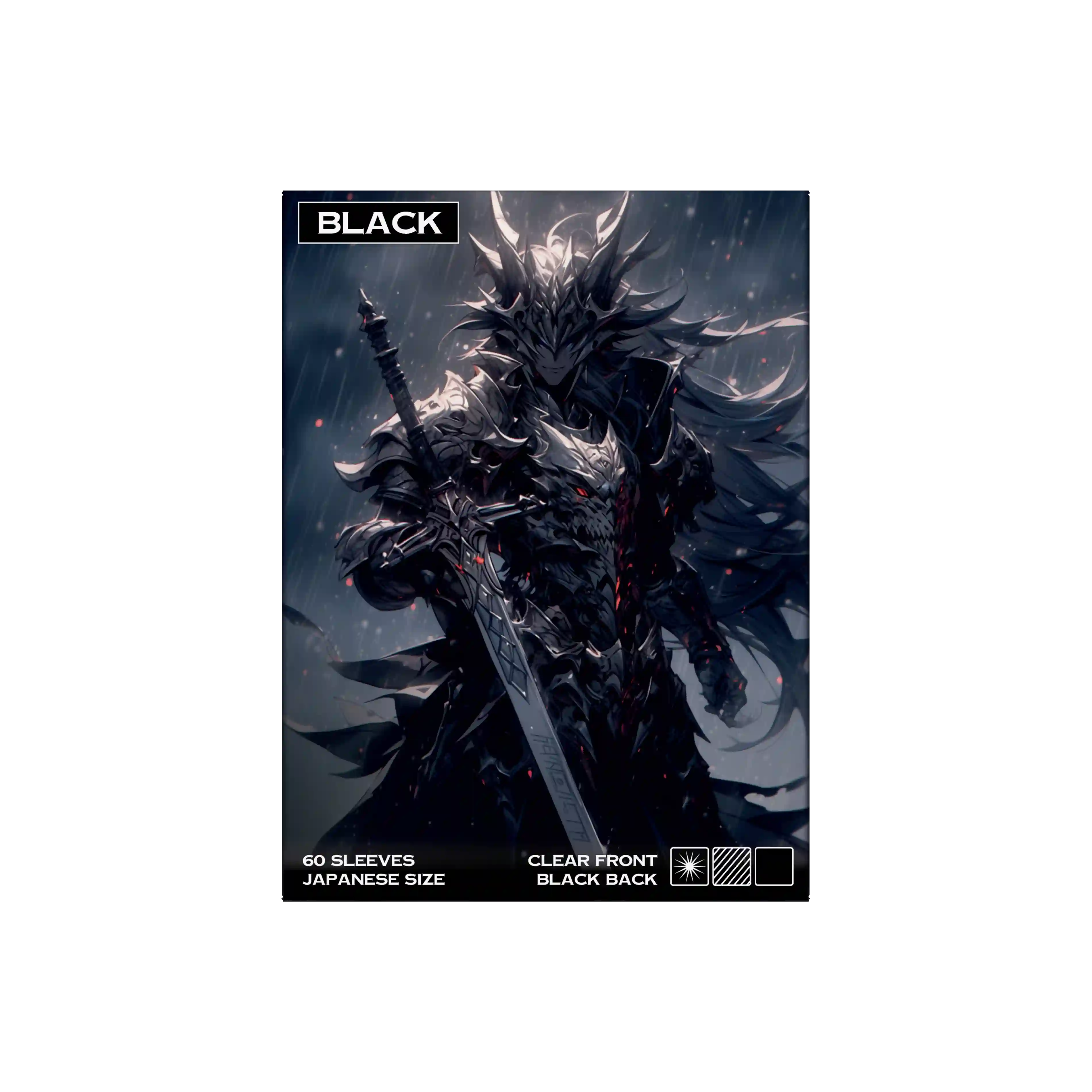 Verpackung Frontansicht schwarze black Yu-Gi-Oh Kartenhüllen Japanese Size 60 Stück