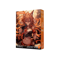 Verpackung Orange Yu-Gi-Oh Kartenhüllen Japanese Size 60 Stück seitliche Frontansicht