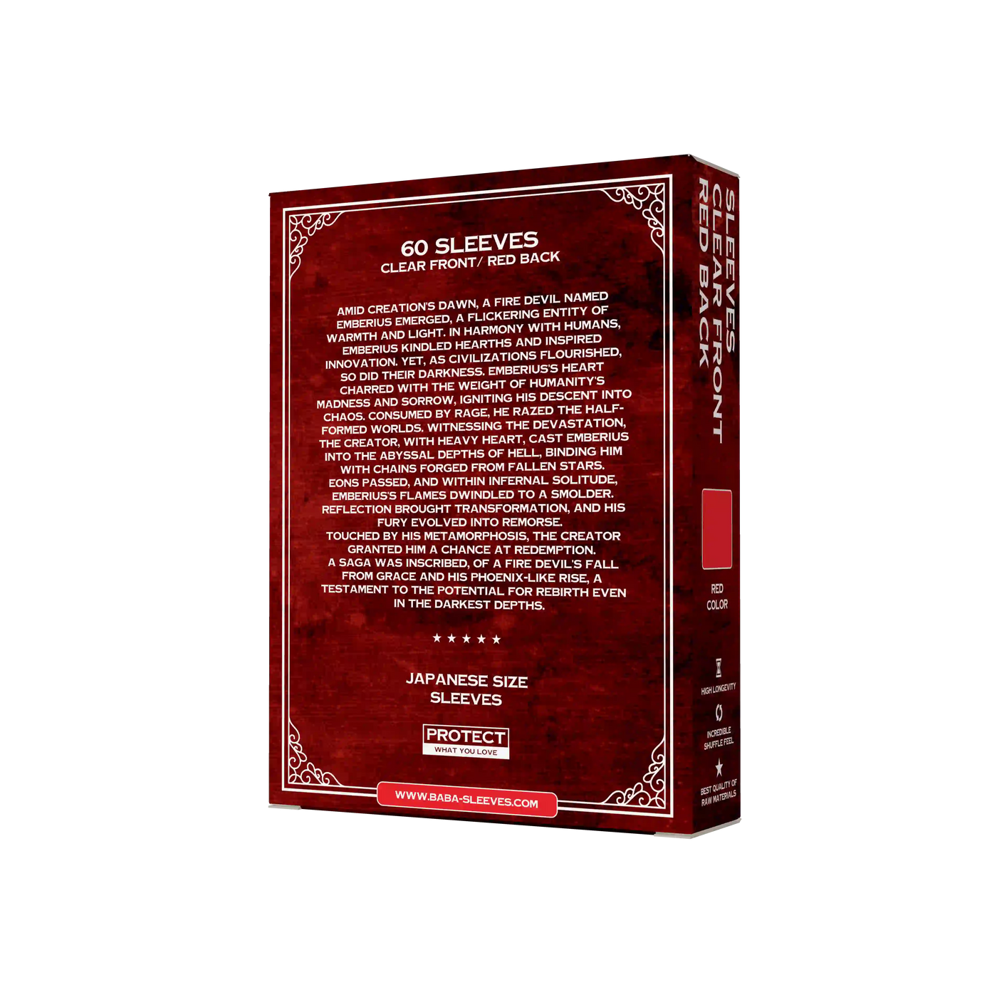 Verpackung Rückseite rote red Yu-Gi-Oh Sleeves Japanese Size 60 Stück mit Produktdetails