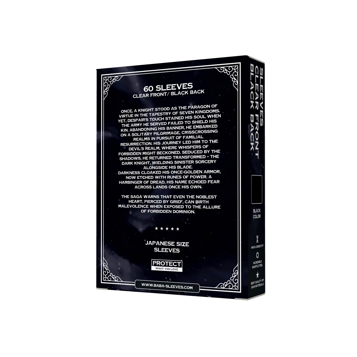 Verpackung Rückseite schwarze black Yu-Gi-Oh Sleeves Japanese Size 60 Stück mit Produktdetails