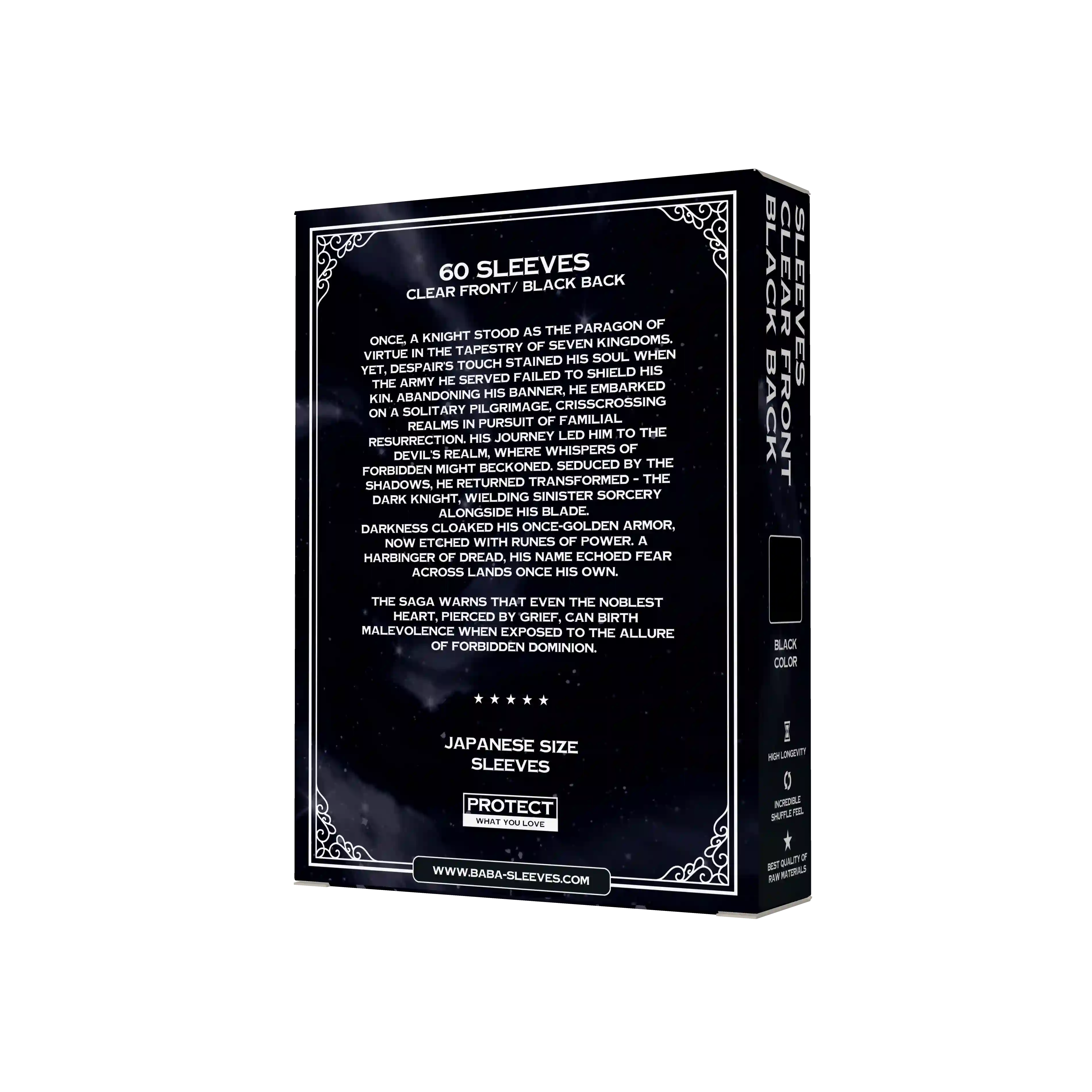 Verpackung Rückseite schwarze black Yu-Gi-Oh Sleeves Japanese Size 60 Stück mit Produktdetails