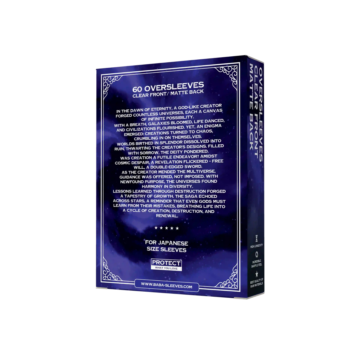 Verpackung Rückseite seitlich matte Oversleeves transparent Japanese Size für Yu-Gi-Oh Karten