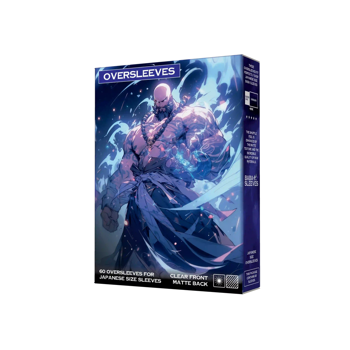 Verpackung matte Oversleeves transparent Japanese Size 60 Stück seitliche Frontansicht Yu-Gi-Oh