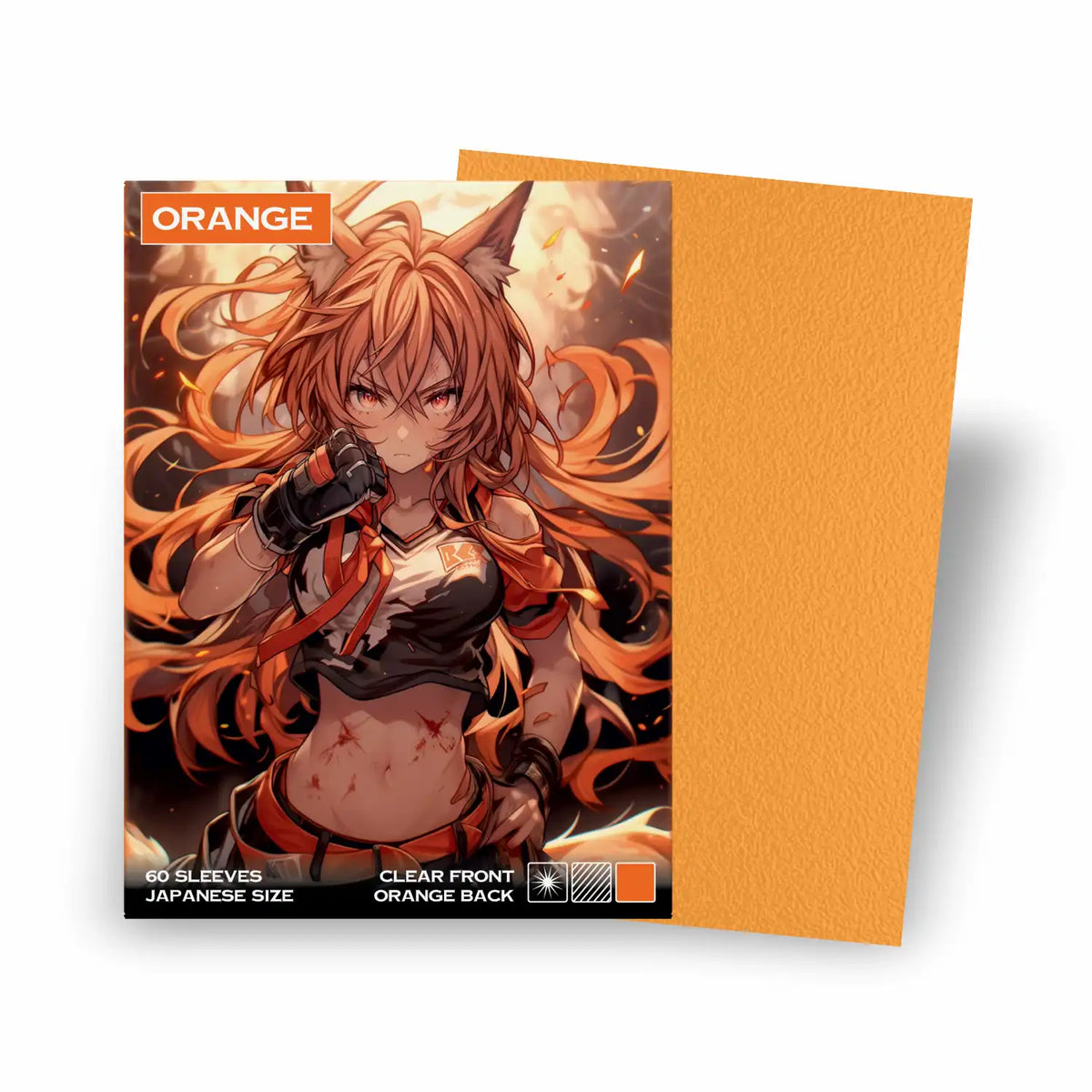Verpackung orangen Yu-Gi-Oh Kartenhüllen Japanese Size 60 Stück mit einzelner Schutzhülle