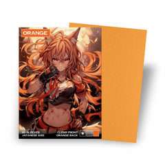 Verpackung orangen Yu-Gi-Oh Kartenhüllen Japanese Size 60 Stück mit einzelner Schutzhülle