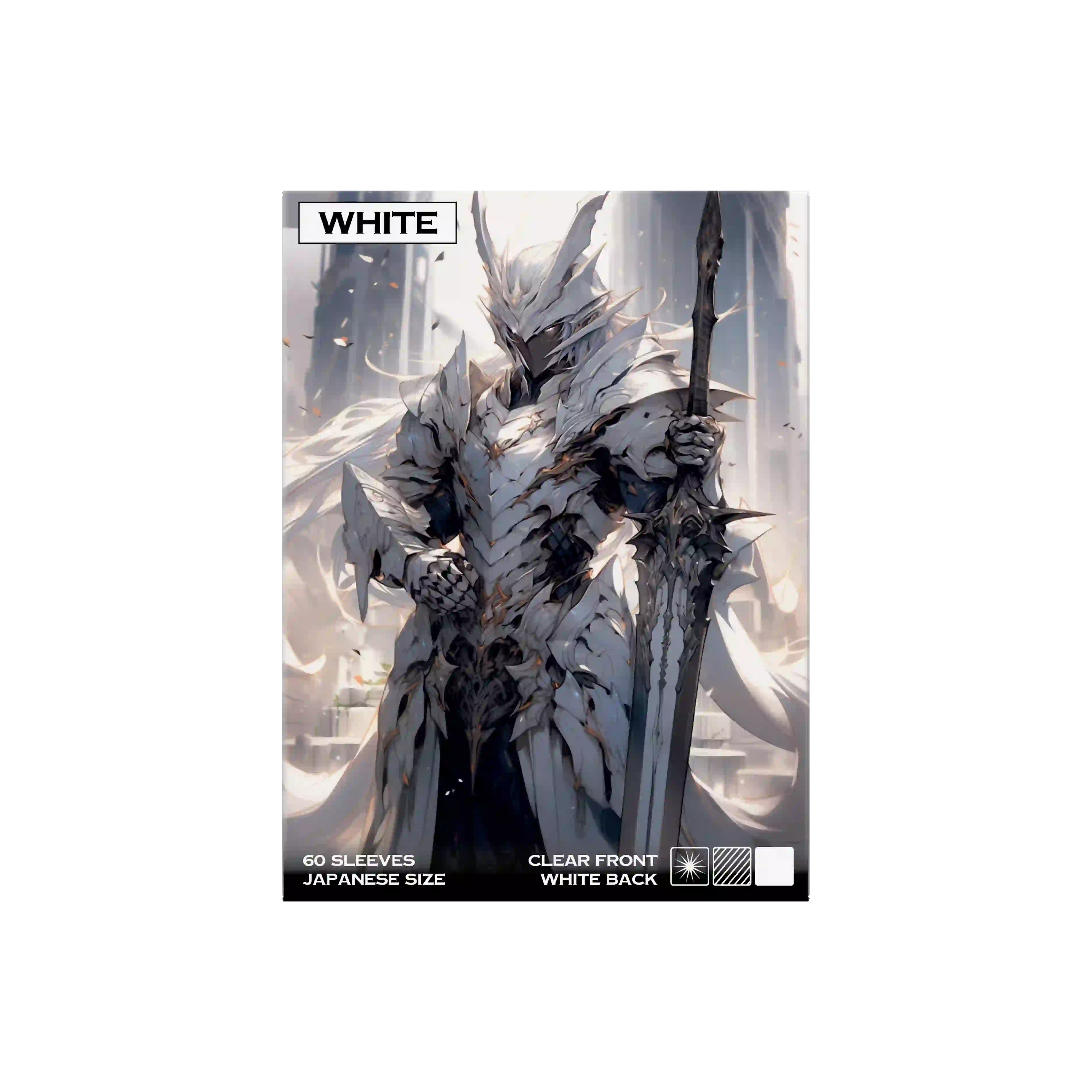 Geöffnete Packung 60 Stück weiße Yu-Gi-Oh Kartenhüllen Japanese Size bereit zum Einhüllen