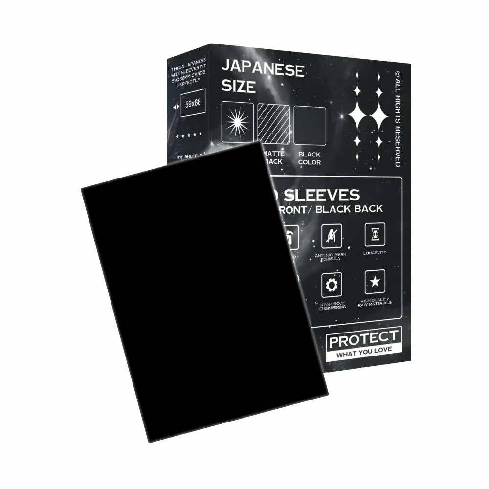 Japanese Size Vorteilspaket – 2× Weiß, 2× Schwarz + Oversleeves für Yu‑Gi‑Oh! Karten