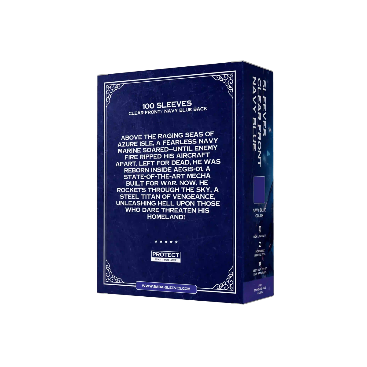 blickdichte kartenhüllen für tcg turniere kaufen – rückseite navy blue blau deck protector sleeves standard size
