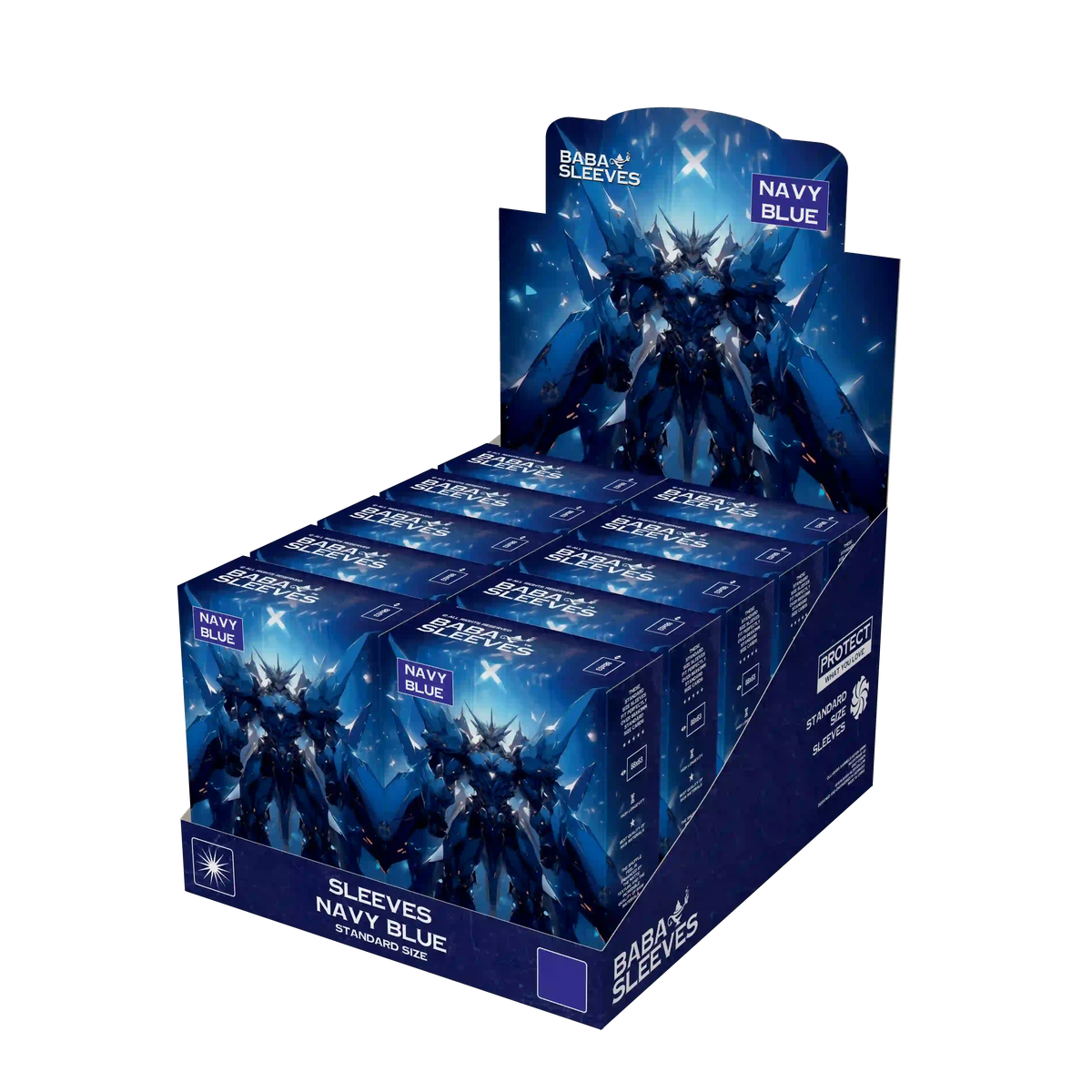 kartenhüllen großpackung für pokemon sammler und händler – display 10 packungen dunkelblaue standard sleeves