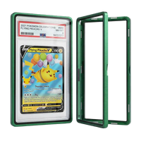 Graded Card Slab Bumper für PSA & CGC  – Aluminium Metall Hartglas UV‑Schutz Hülle Grün | Yu-Gi-Oh!, Pokémon, One Piece, Magic the Gathering