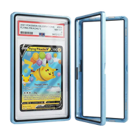 Graded Card Slab Bumper für PSA & CGC – Aluminium Metall Hartglas UV‑Schutz Hülle Hellblau | Yu-Gi-Oh!, Pokémon, One Piece, Magic the Gathering