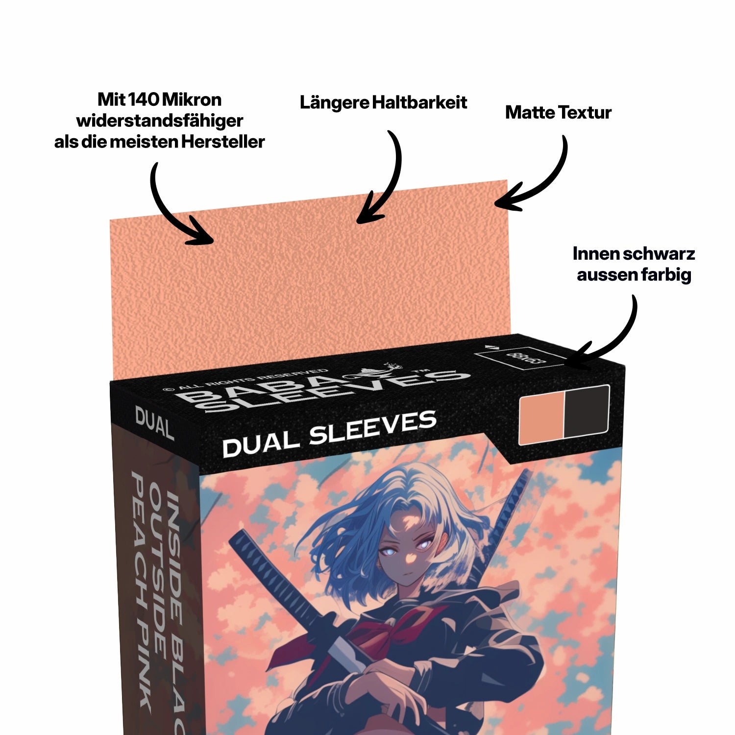 pinke Dual Sleeves für Sammelkarten – matte, 100% blickdichte TCG Kartenhüllen turnierlegal für Pokémon TCG, MTG und One Piece