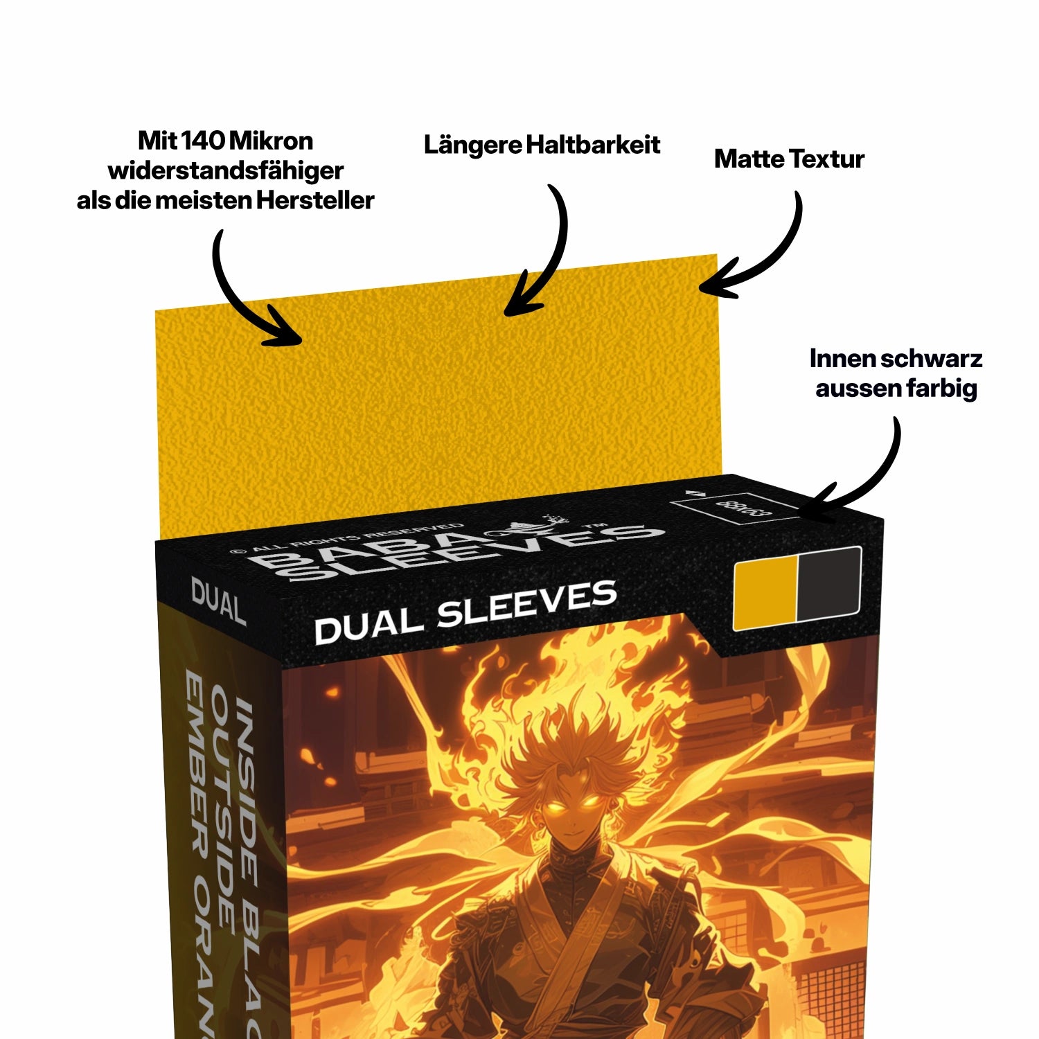 Orangene Dual Sleeves für Sammelkarten – matte, 100% blickdichte TCG Kartenhüllen turnierlegal für Pokémon TCG, MTG und One Piece