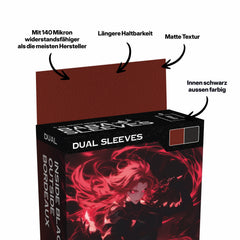 Rote Bordeaux Dual Sleeves für Sammelkarten – matte, 100% blickdichte TCG Kartenhüllen turnierlegal für Pokémon TCG, MTG und One Piece