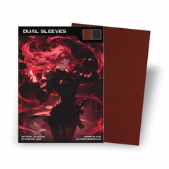 Premium Dual Sleeves rot bordeaux matt Standard Size – blickdichte Kartenhüllen mit schwarzer Innenseite für Pokémon, Magic, One Piece, Lorcana & Dragonball