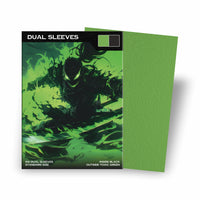 Premium Dual Sleeves Kartenhüllen Matt Grün (Toxic Green) – Standard Size | 100% Blickdicht | Turnierlegal | 100 Stück