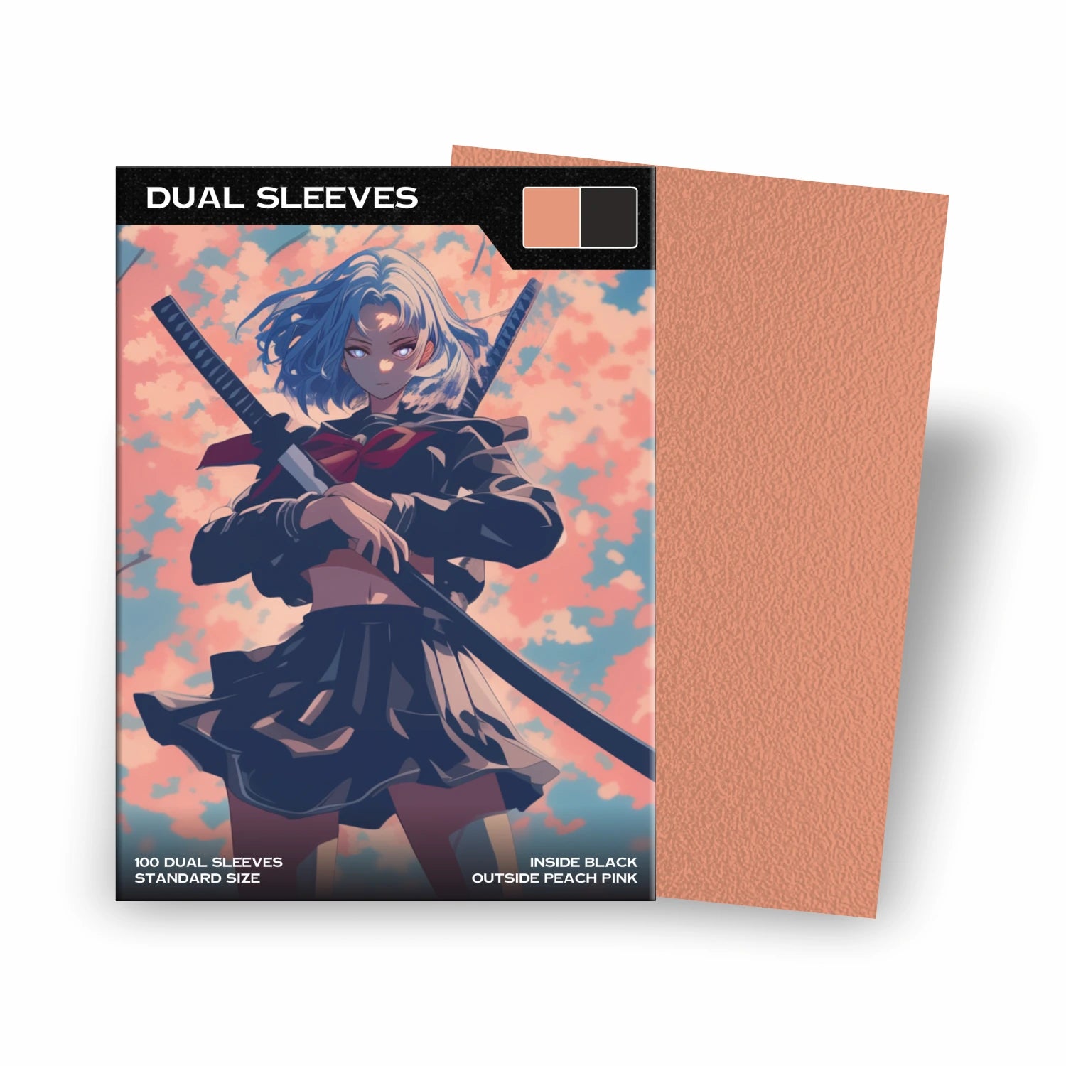 Premium Dual Sleeves Pink matt Standard Size – blickdichte Kartenhüllen mit schwarzer Innenseite für Pokémon, Magic, One Piece, Lorcana & Dragonball