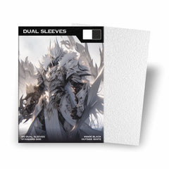 Premium Dual Sleeves weiß matt Standard Size – blickdichte Kartenhüllen mit schwarzer Innenseite für Pokémon, Magic, One Piece, Lorcana & Dragonball