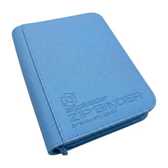 Hellblauer kompakter Toploader Binder aus PU-Leder liegend