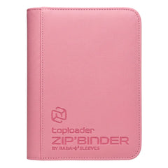 Kleiner Toploader Binder in Pink geschlossen mit eingeprägtem Logo