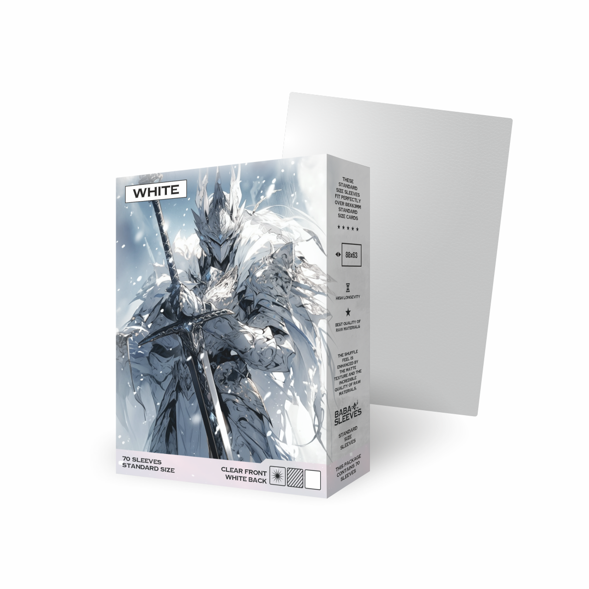 Baba Sleeves Matte White / Matt Weiße Hüllen Standard Size