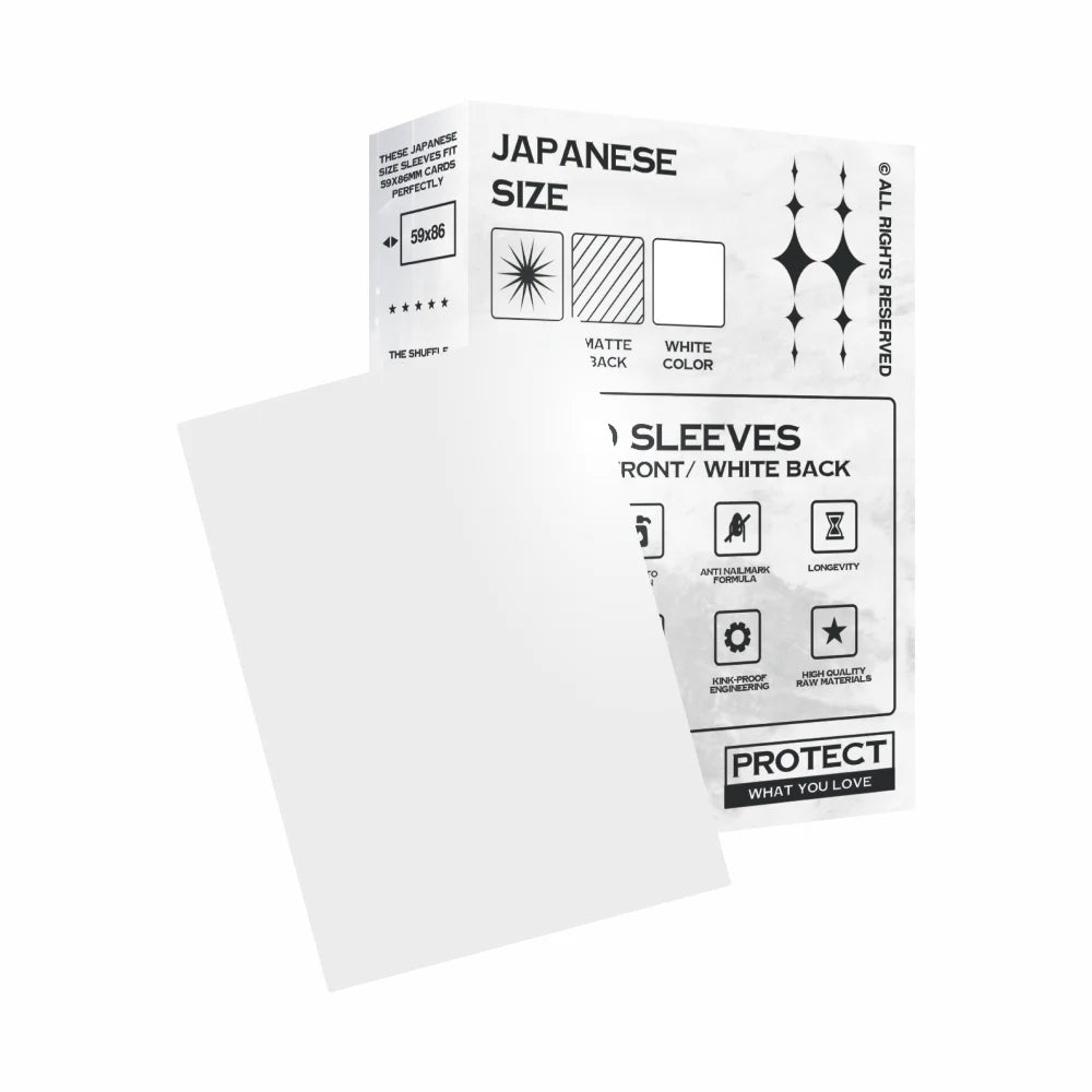 Japanese Size Vorteilspaket – 2× Weiß, 2× Schwarz + Oversleeves für Yu‑Gi‑Oh! Karten