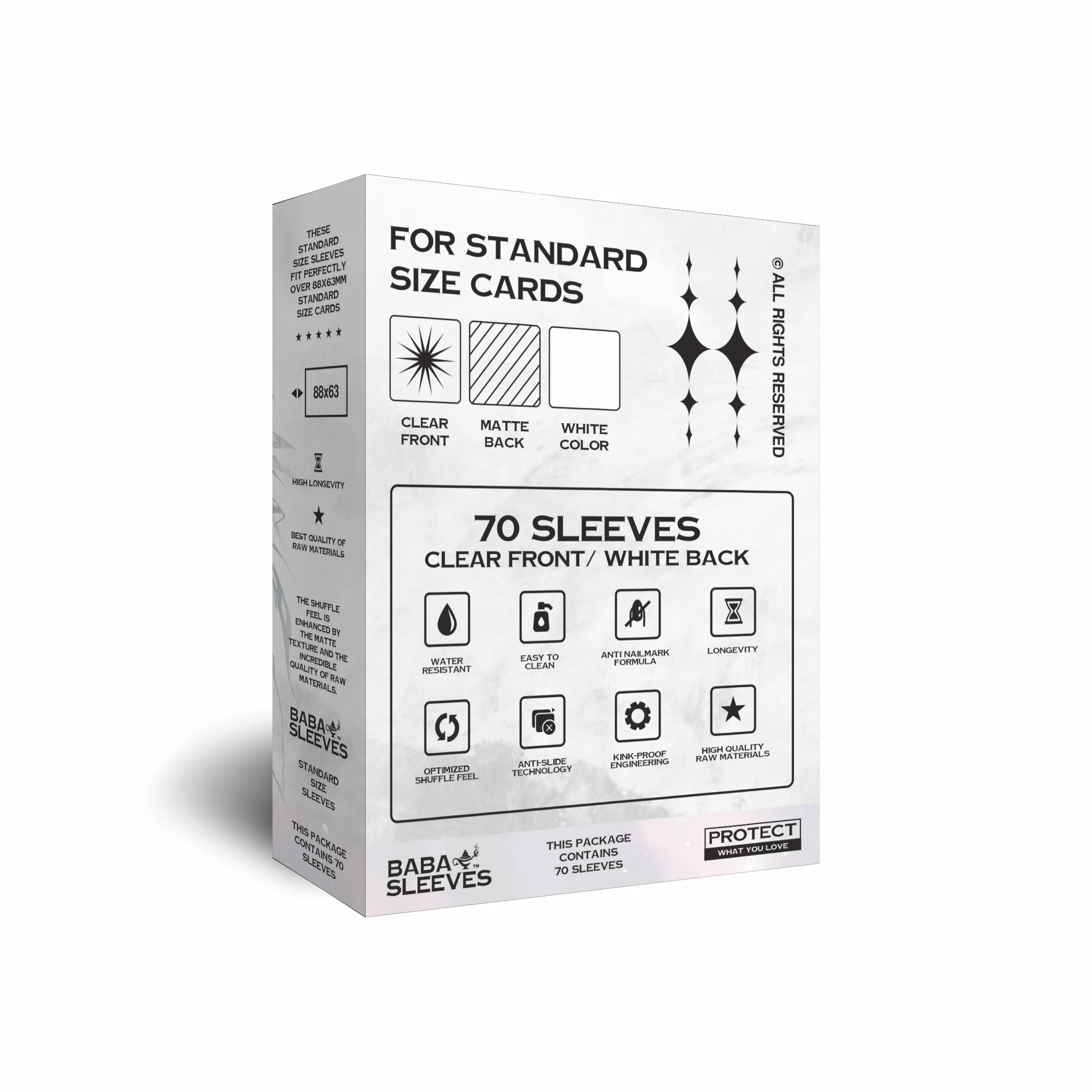 Baba Sleeves Matte White / Matt Weiße Hüllen Standard Size