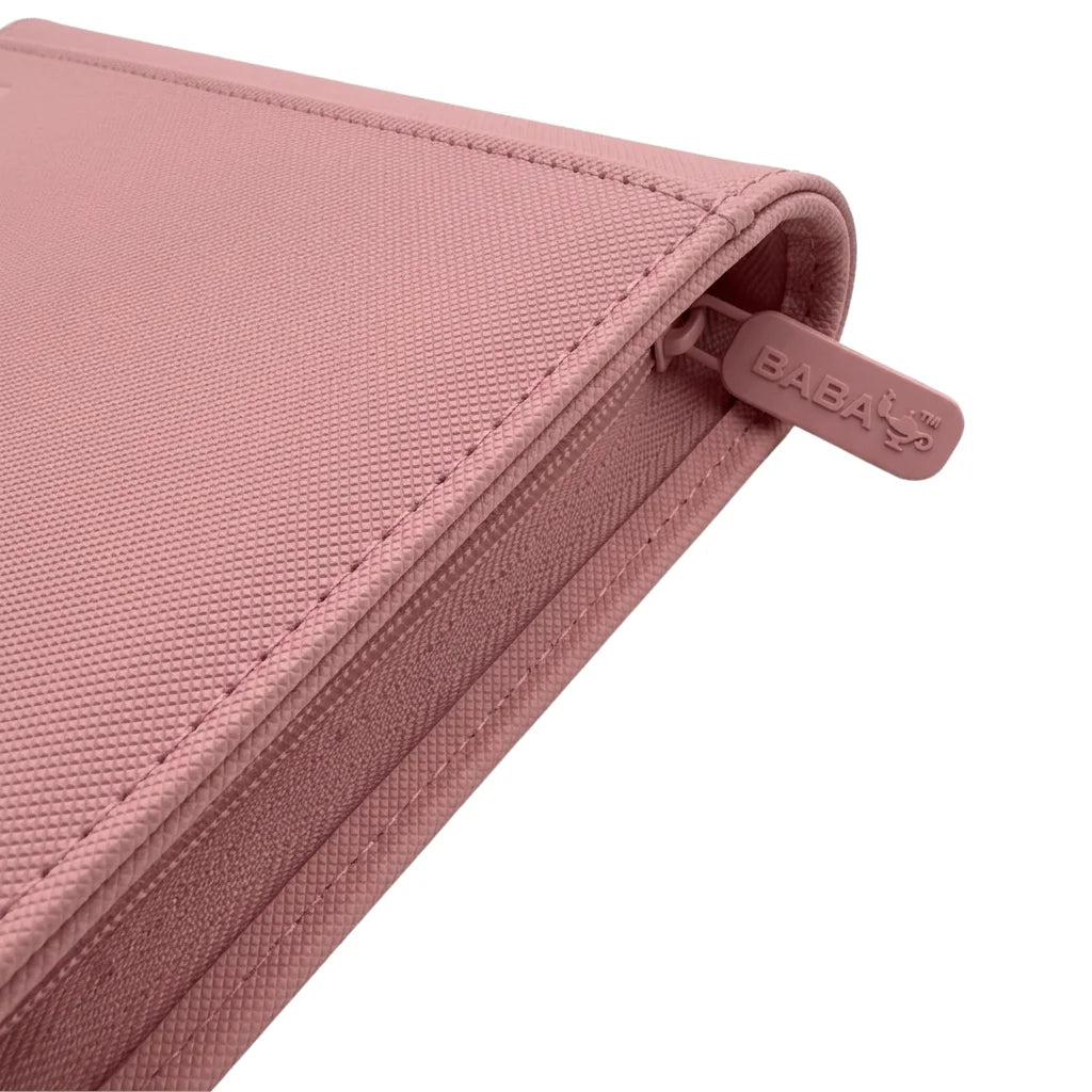 Reißverschluss-Detail des pinken Toploader Binders
